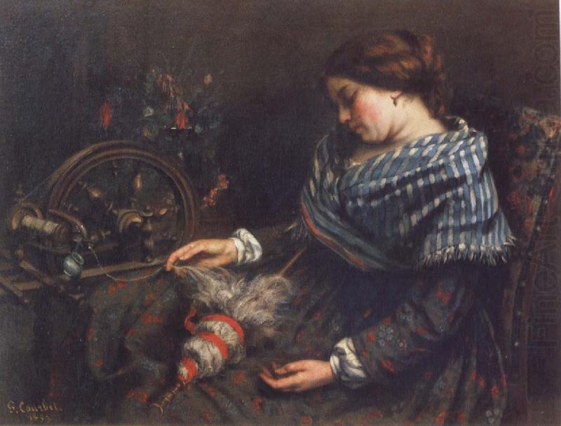 The Sleeping Spinner, Gustave Courbet